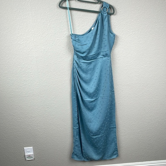 New Favorite Daughter The Singles Table Dress Polka Dot Slate Blue Maxi Sz 2 - Picture 5 of 15